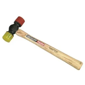 Vaughan SF12 Soft Face Hammers, 12 oz Head, 1 3/8 in Dia., Red/Yellow 1 EA