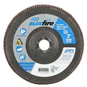 Norton 7 x 7/8 In. BlueFire Fiberglass HD Flat Flap Disc T27 P60 Grit R884P1 ZA 10 Count