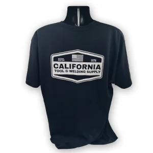 CALIFORNIA TOOL & WELDING SUPPLY T-SHIRT, FLAG, BLACK SMALL