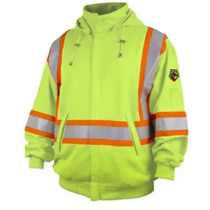Revco Jacket FR Hooded Hi-Vis Lime 3XL Full-Zip Sweatshirt |JF1332-LM-3XL