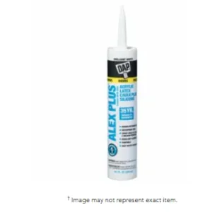 DAP 18152 ALEX PLUS Acrylic Latex Caulks Plus Silicone (PC 18101), 10.1 oz Cartrdge, White (12 EA)