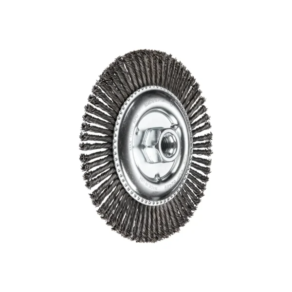 PFERD 82489 Stringer Bead Wheel Brush 6″ Dia .020 Carbon Steel 5/8-11″ Thread, 10/BOX