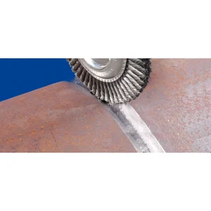 PFERD 82489 Stringer Bead Wheel Brush 6″ Dia .020 Carbon Steel 5/8-11″ Thread, 10/BOX