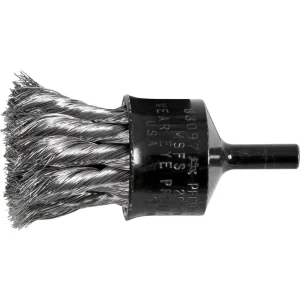 PFERD 83096 Knot Wire End Brush 1″ Dia. Flared Cup .006 Stainless Steel 1/4″ Shank, 10/BOX