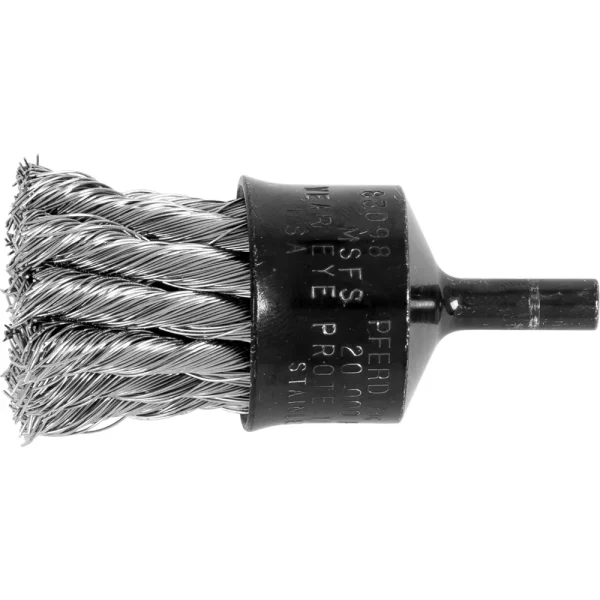 PFERD 83098 Knot Wire End Brush 1″ Dia. Flared Cup .014 Stainless Steel 1/4″ Shank, 10/BOX