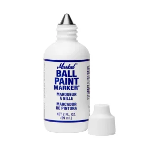 MARKAL 84620 BALL PAINT MARKER WHITE 1/8″ TIP, NON-DRIP PAINT, 2OZ., 12/BOX