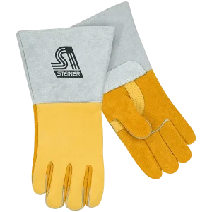 Steiner Premium Grain Elkskin Back, Reverse Grain Elkskin Palm Stick Welding Gloves 8502