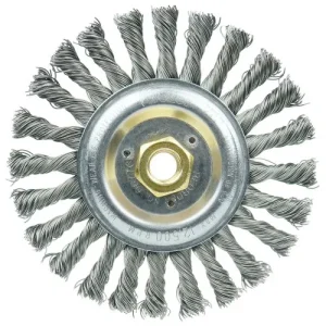 Weiler Roughneck Jr. 6″ Filler Pass Weld Cleaning Brush, .023″ Steel Wire Fill, 5/8″-11 UNC Nut 08776