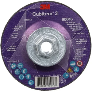 3M Cubitron 3 Cut & Grind Wheel w/Hub 4 1/2″ X 5/32″ Type 27 90016