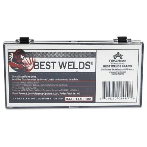 Best Welds 901-932-145-300 Glass Magnifier Plate, 2 in x 4-1/4 in, 3.00 Diopter, Clear