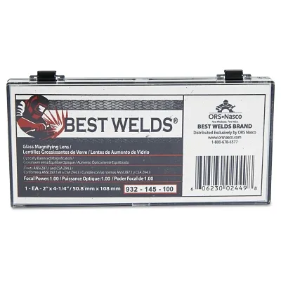 Best Welds 901-932-145-300 Glass Magnifier Plate, 2 in x 4-1/4 in, 3.00 Diopter, Clear