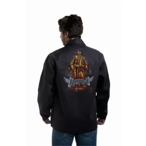 Tillman 9061 30″ Black Oynx FR Jacket with “Backbone of America” Graphic (1 Jacket)