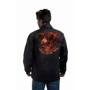Tillman 9063 30″ Black Oynx FR Jacket with “Weld. Work. Win” Graphic (1 Jacket)