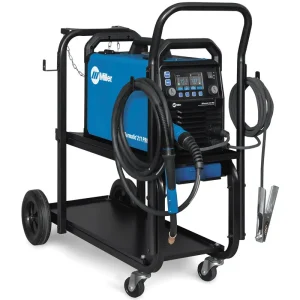 Millermatic 211 PRO MIG Welder with Running Gear/Cylinder Rack 951000073