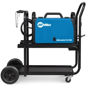 Millermatic 211 PRO MIG Welder with Running Gear/Cylinder Rack 951000073