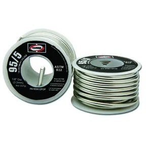HARRIS® 95561/2POP SOLDER-SAFE 95/5 .118″ X 8 OZ. SPOOL LEAD FREE SOLID WIRE SOLDER, 4 COILS/BOX