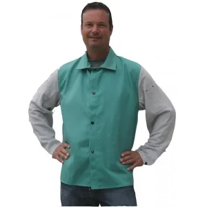 Tillman 9630 30″ Green Jacket with Grey Leather Sleeves (1 Jacket)
