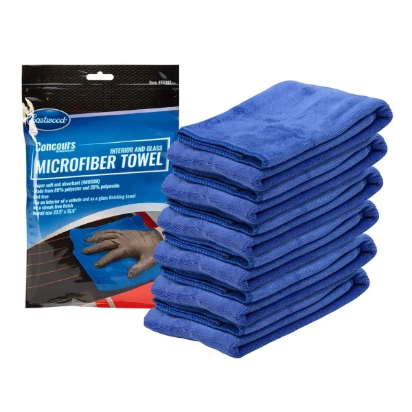Eastwood Concours Interior and Glass Microfiber Towel – 6 Pack