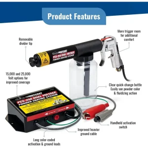 Eastwood PCS-250 Dual Voltage Powder Coating Gun and Spectra-Vision Light Kit