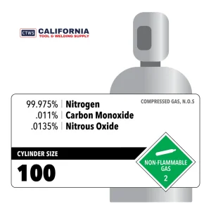 99.975% Nitrogen, .011% Carbon Monoxide, .0135% Nitrous Oxide, 100, Certified Standard, 150 ft3, Aluminum (A), CGA 590