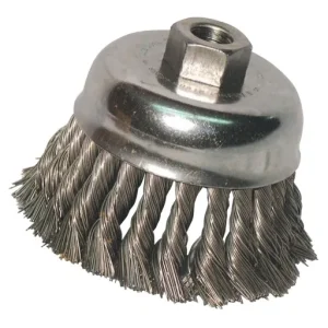 Anchor Brand Knot Wire Cup Brush, 3″ D, 5/8-11 A, 0.012″ Carbon Steel | 102-R3KC58