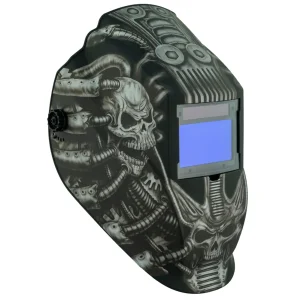 Metal Man ATEC8735SGC Techno Skull BIG Window Variable Shade Auto Darkening Welding Helmet