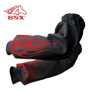 Revco BX9-19S-BK 19″ Black w/ Red Flames BSX® FR Cotton Sleeves (1 Pair)