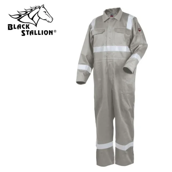 Revco CF2216-ST Stone Khaki TruGuard™ 300 Hi-Vis Flame-Resistant Cotton Coveralls