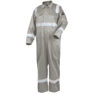 Black Stallion HI-VIS Deluxe FR Cotton Stone Khaki Coveralls CF2216-ST