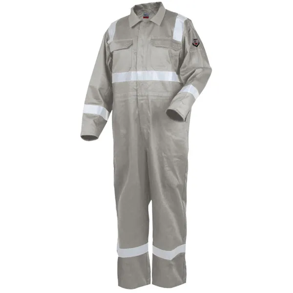 Black Stallion HI-VIS Deluxe FR Cotton Stone Khaki Coveralls CF2216-ST
