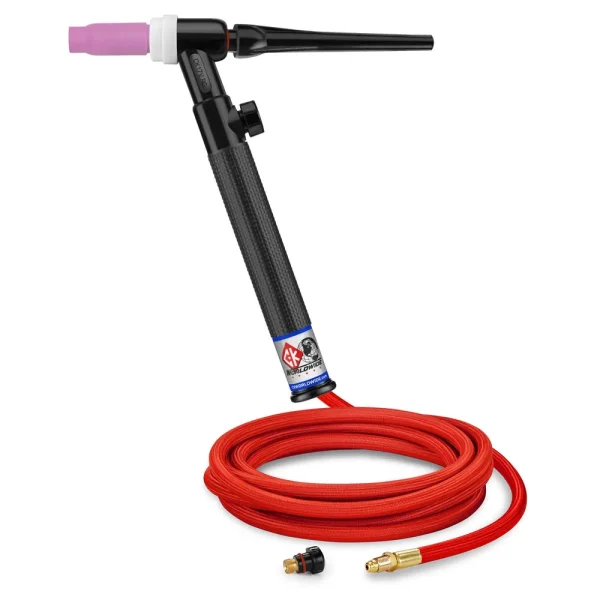 *CK Worldwide CK17V-12-RSFRG-T Gas Cooled TIG Torch with Valve, Rigid Head W/ 12.5ft. Superflex Cable