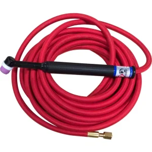 CK24 Air Cooled Cut-Down TIG Torch Kit, 80A, 25′, 1-Pc, Super-Flex, CK24-25SF-CD, With Cut-Down Accessory Kit