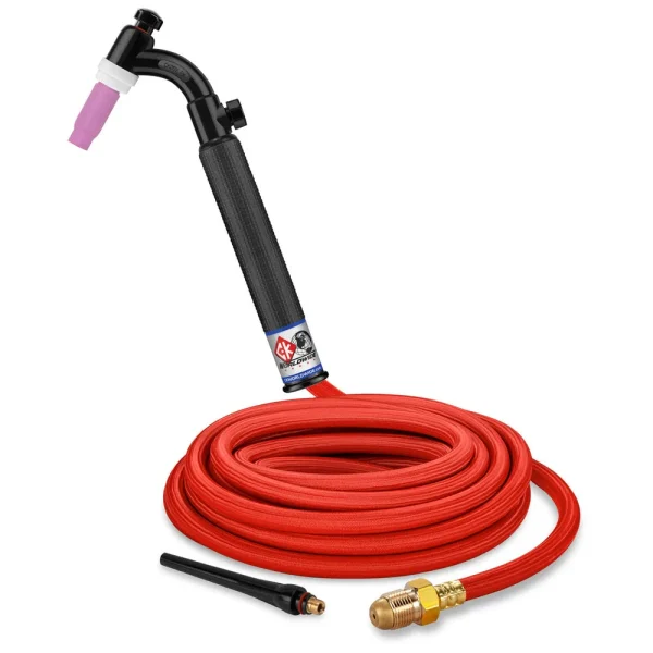 CK Worldwide #26 Air Cooled TIG Torch W/ Valve , Flex Head, 200A – W/ 25ft. Super Flex Hose