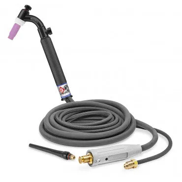 CK Worldwide Heavy Duty 26 Air Cooled TIG Torch , Flex Head, Valve, 300A – W/ 25ft. Super Flex Hose