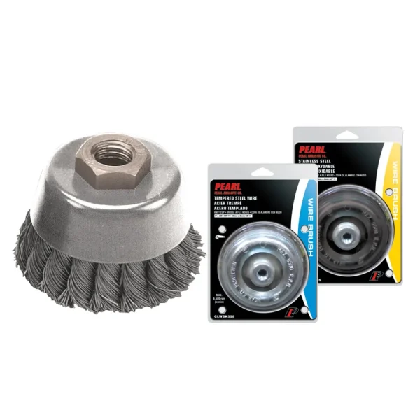 Pearl Abrasive CLWBK458S 4 x .020 x 5/8-11 Knot Cup, Stainless Wire