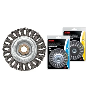 Pearl Abrasive CLWBK458TS 4 x .020 x 5/8-11 Knot Wheel, Regular Twist, Stainless Wire