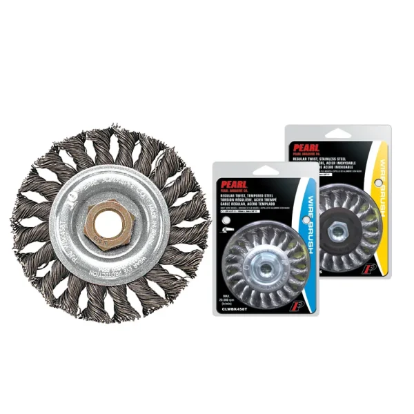 Pearl Abrasive CLWBK458TS 4 x .020 x 5/8-11 Knot Wheel, Regular Twist, Stainless Wire