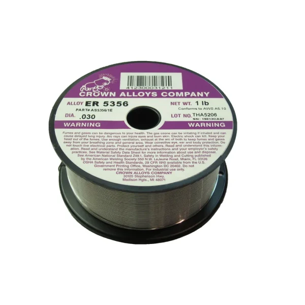 Crown Alloys ER 5356 – .030×1# MIG Welding Wire 1lb Spool – AS5356/1E