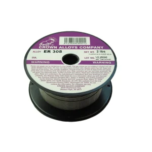 Crown Alloys ER 308 – .035×2# MIG Welding Wire – 2 lb Spool – SS308/1F