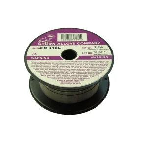 Crown Alloys ER 316L – .035×2# MIG Welding Wire 2lb Spool – SS316/1XF