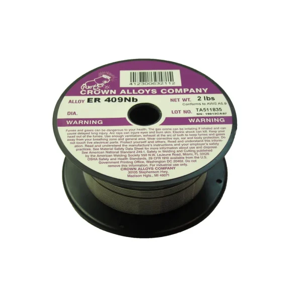 Crown Alloys ER 409Nb – .035×2# MIG Welding Wire 2lb Spool – SS409/1F
