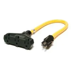 Direct Wire – 12/3 Triple Tap, 120V – Yellow – 2 ft. – 123TTYLW2