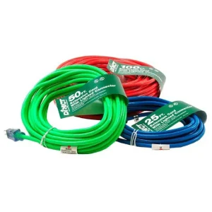 Direct Wire – 12/3 Extension Cord, 120V Lighted Blue 50ft – 123XCBLU50