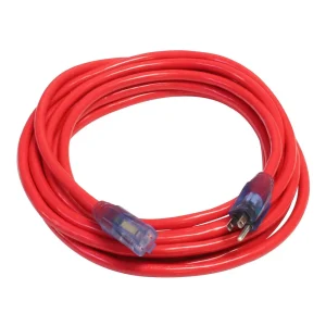 Direct Wire – 12/3 Extension Cord 120V Lighted Red – 25ft – 123XCRED25