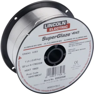 Lincoln SuperGlaze 4043 Aluminum MIG Welding Wire – 1 lb. Spool