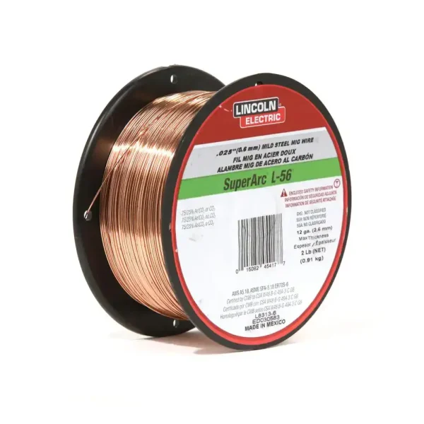 Lincoln ED030583 .025″ SuperArc L-56 MIG Wire (2lb Plastic Spool)