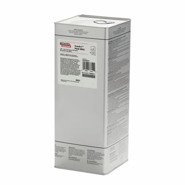 Lincoln Electric ED040001 IronArc™ 7018 MR® Stick (SMAW) Electrode, 1/8×14 in, 50 lb Easy Open Can