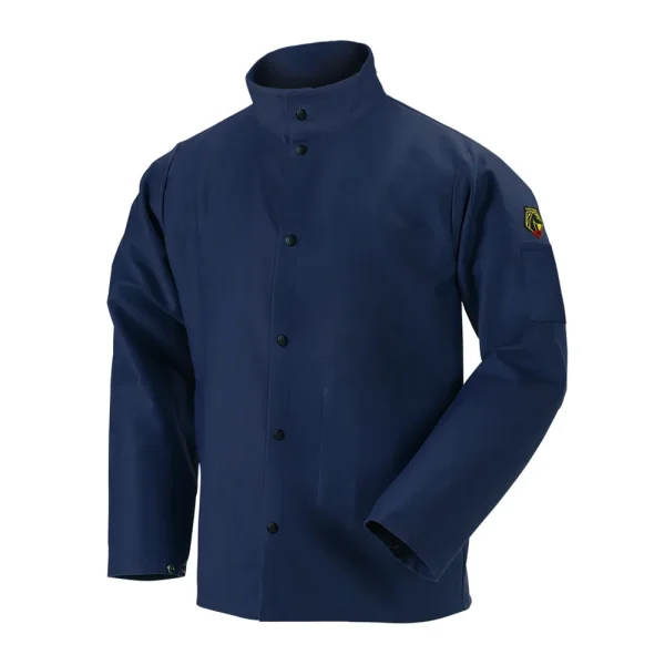 Black Stallion 60-3254 9oz. FR Cotton Welding Jacket, 30″, Navy, X-LARGE