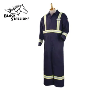 Revco FN9-32CA/PT/RTT 9 oz. Navy FR Cotton Coverall w/ FR Reflective Tape – 32″ Inseam (1 Coverall)