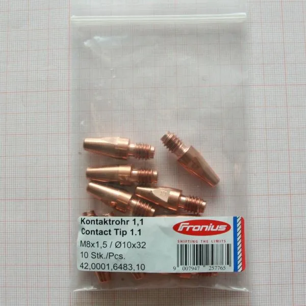 Fronius Contact Tips 1.1/M8X1.5/10X32MM (10 Pack) (42,0001,6483,10)